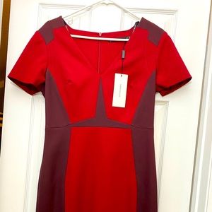 2 Tone Red Burgundy Karen Millen Dress